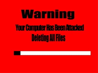Warning Your Computer Has Been Attacked Deleting All Files 