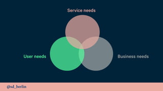 @sd_berlin
User needs Business needs
Service needs
 