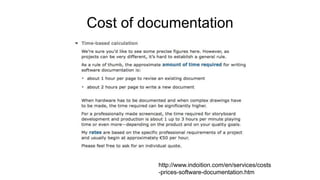 Cost of documentation
http://www.indoition.com/en/services/costs
-prices-software-documentation.htm
 