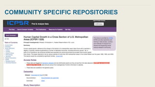 COMMUNITY SPECIFIC REPOSITORIES
 