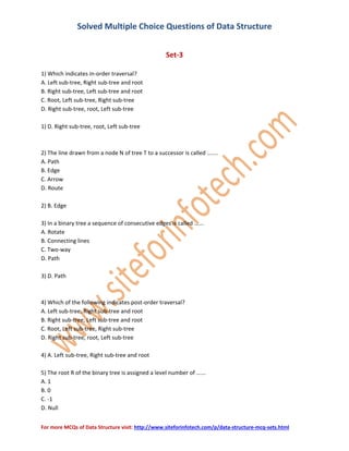 Data structure - mcqs | PDF