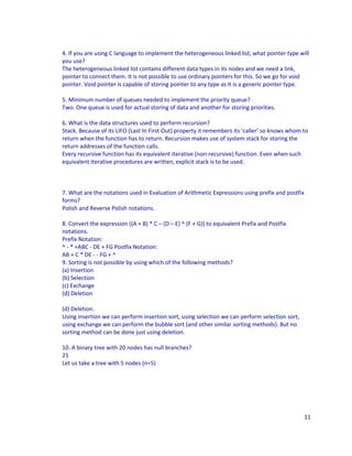 Data structure-questions | DOC | Databases | Computer Software and ...