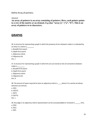 Data structure-questions | DOC | Databases | Computer Software and ...
