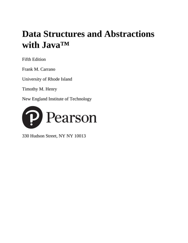 Data Structures and Abstractions with Java 5th Edition Carrano ...