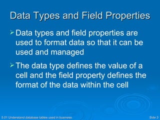 Data Types And Field Properties | PPT