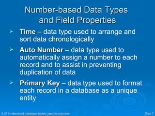 Data Types And Field Properties | PPT