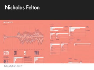 Nicholas Felton
http://feltron.com/
 
