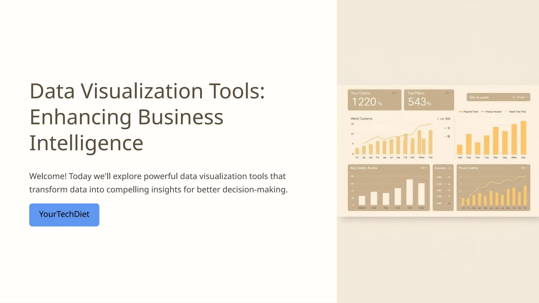 Data Visualization Tools:
Enhancing Business
Intelligence
Welcome! Today we'll explore powerful data visualization tools that
transform data into compelling insights for better decision-making.
 