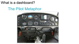 What is a dashboard?

The Pilot Metaphor

 
