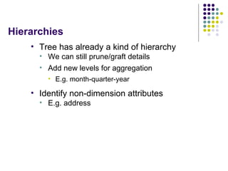 Hierarchies <ul><li>Tree has already a kind of hierarchy </li></ul><ul><ul><li>We can still prune/graft details </li></ul>...