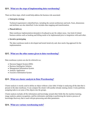 Data warehousing interview questions | PDF
