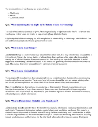 Data warehousing interview questions | PDF