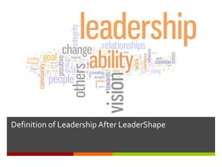 Leadership objectives in use