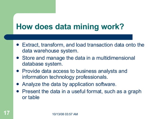 DATA WAREHOUSING AND DATA MINING | PPT