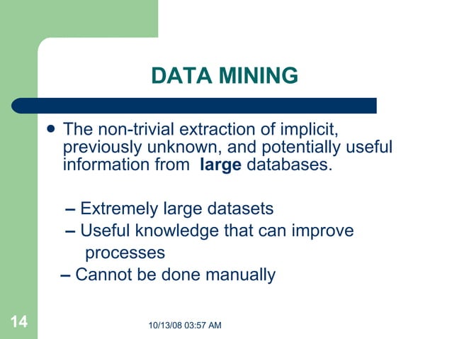 DATA WAREHOUSING AND DATA MINING