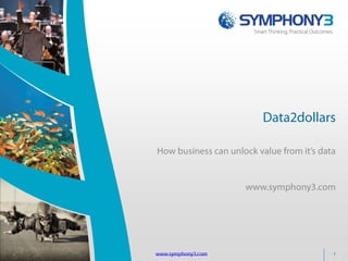 Data2dollars How business can unlock value from it’s data www.symphony3.com www.symphony3.com 1 