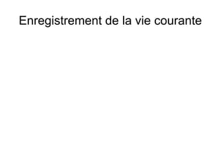 Enregistrement de la vie courante

 