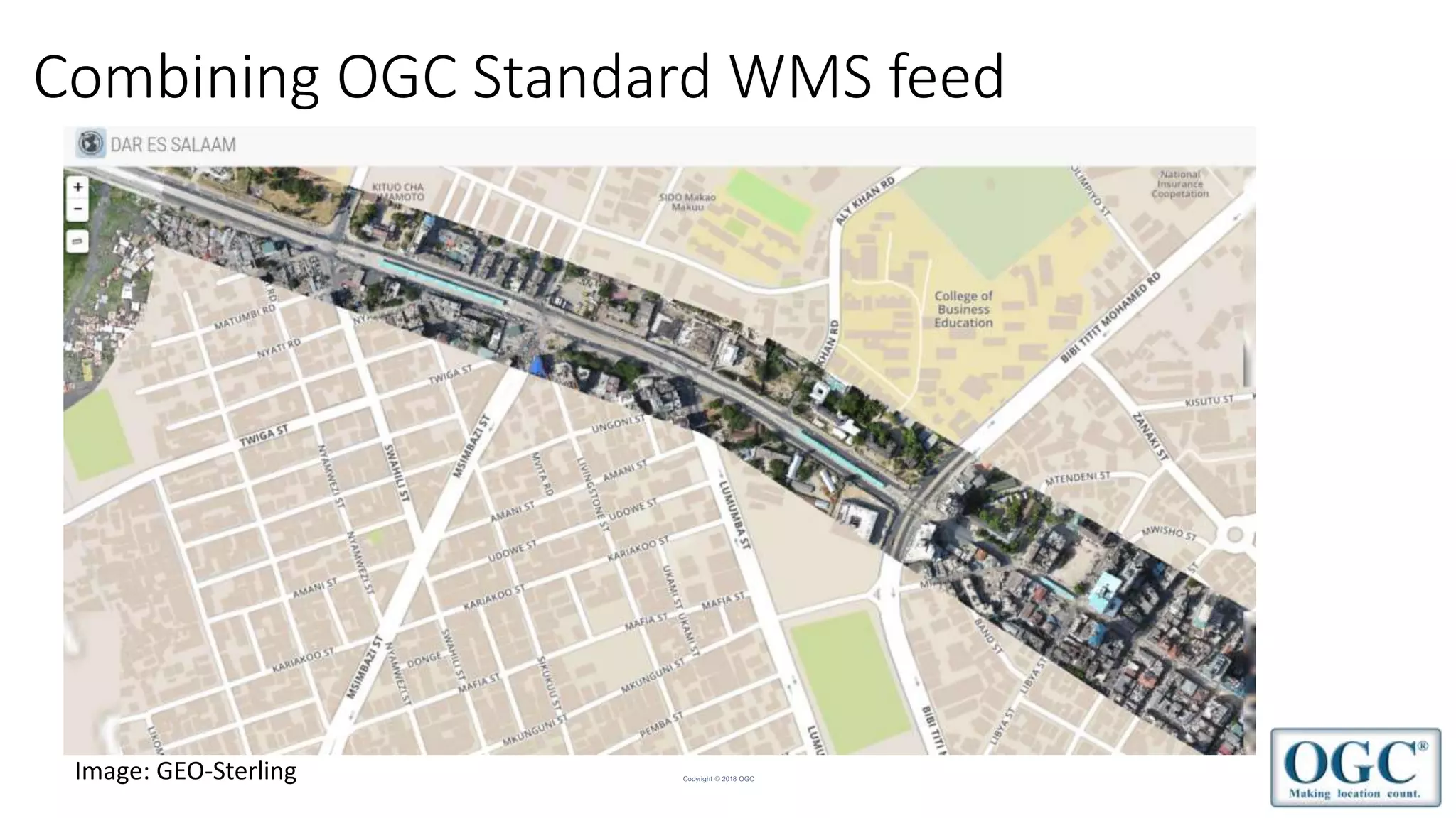 Copyright © 2018 OGC
Combining OGC Standard WMS feed
Image: GEO-Sterling
 