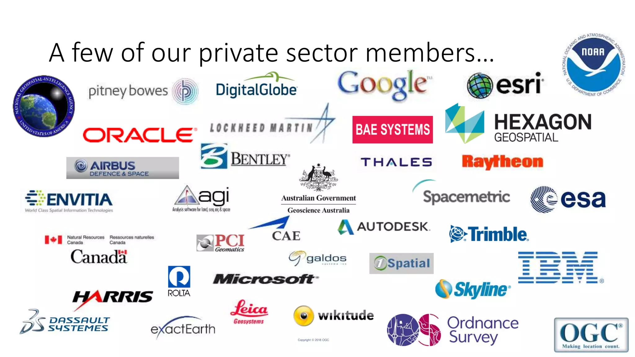 Copyright © 2018 OGC
A few of our private sector members…
 