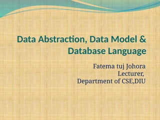 data abstraction for database management system | PPTX