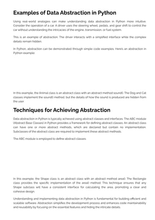Understanding Data Abstraction and Encapsulation in Python | PDF