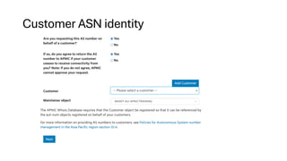 Customer ASN identity
 