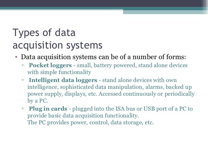 Data Acquisition System and Data loggers