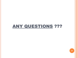 24
ANY QUESTIONS ???
 