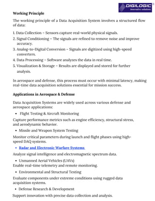 Data Acquisition Systems for Aerospace & Defense _ Digilogic Systems | PDF