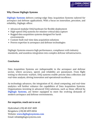 Data Acquisition Systems for Aerospace & Defense _ Digilogic Systems | PDF