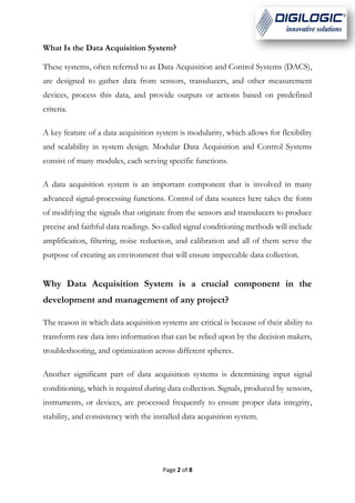 Data Acquisition Systems from Digilogic Systems | PDF