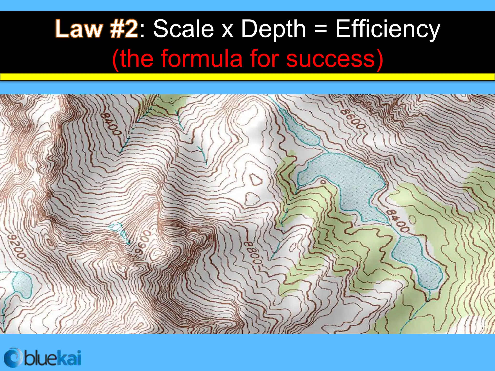 : Scale x Depth = Efficiency
               (the formula for success)

•   Reliant on establishing a base of signal from noise in data – a little good data is
    better than a lot of bad data.
•   More data, more stamps, more attributes, therefore the more you know about your
    audience and the more you can tailor a message to them at the right time.



•   If you can port your data and the profiles you’ve created to many different places
    then you can scale. If you can’t, then you’re stuck.
•   There is more intrinsic value in a partner thaat is chanel agnostic than one who is
    tied to a single execution layer (i.e. a DSP)
 