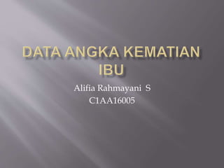 Alifia Rahmayani S
C1AA16005
 