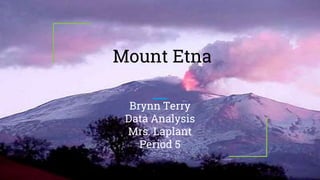 Mount Etna
Brynn Terry
Data Analysis
Mrs. Laplant
Period 5
 