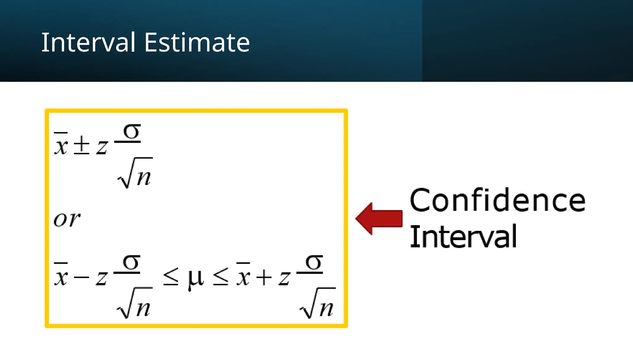 Interval Estimate
 