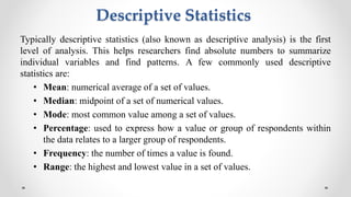 Data Analysis in Research: Descriptive Statistics & Normality | PPTX