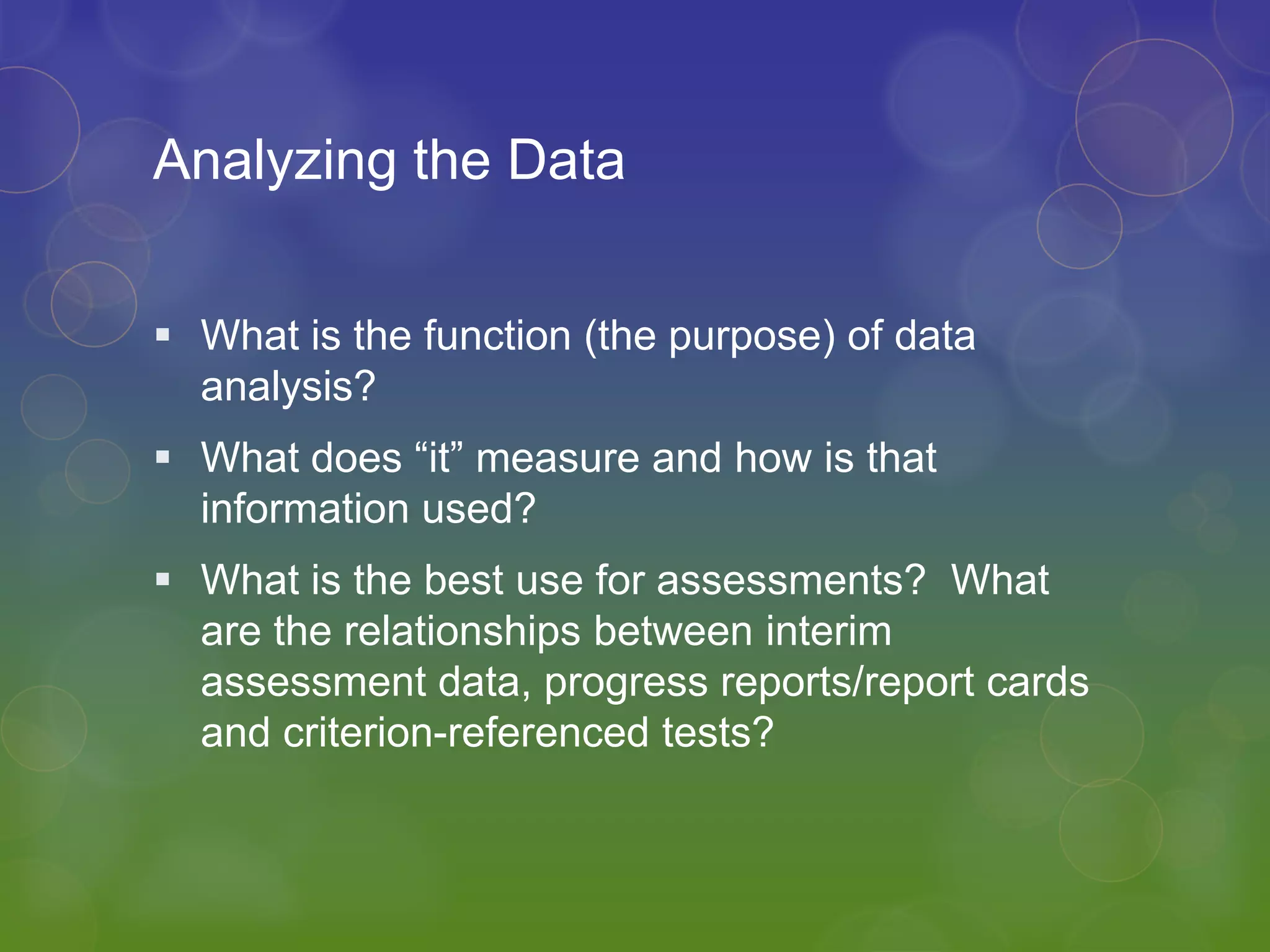 AGENDAWelcome, Introduction, GoalsGroup dynamicsWhat do you already know?What do you want to know (goals)?Using Data to Enhance & Improve Student LearningHIVEItem & Trend AnalysisData analysis-needs assessmentPlanning for Back-home Colleagues/PDClose