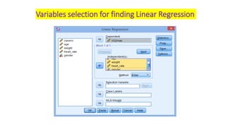 Variables selection for finding Linear Regression
 