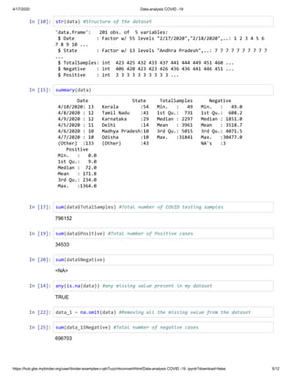 Data analysis for covid 19 | PDF