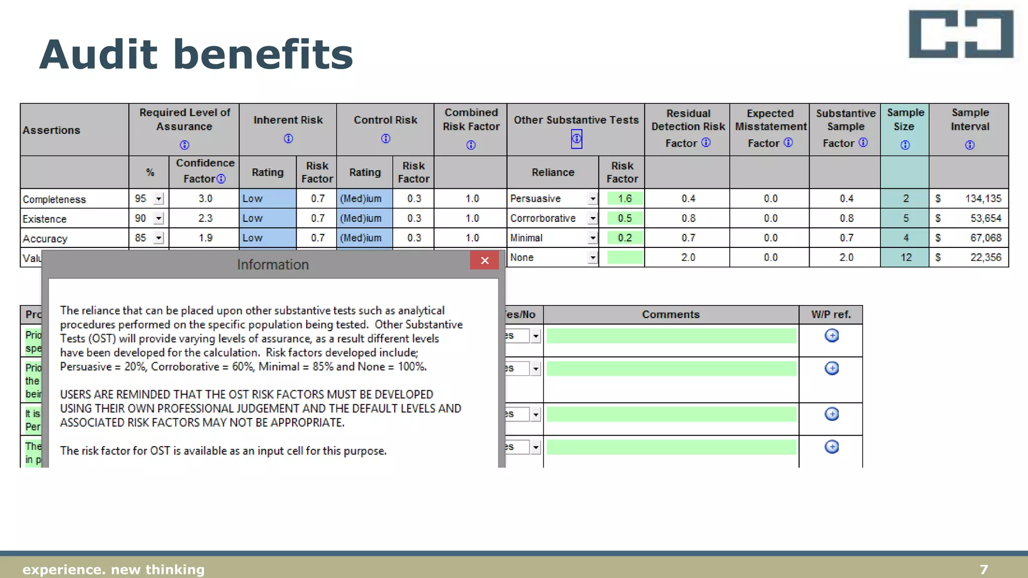 7experience. new thinking
Audit benefits
 