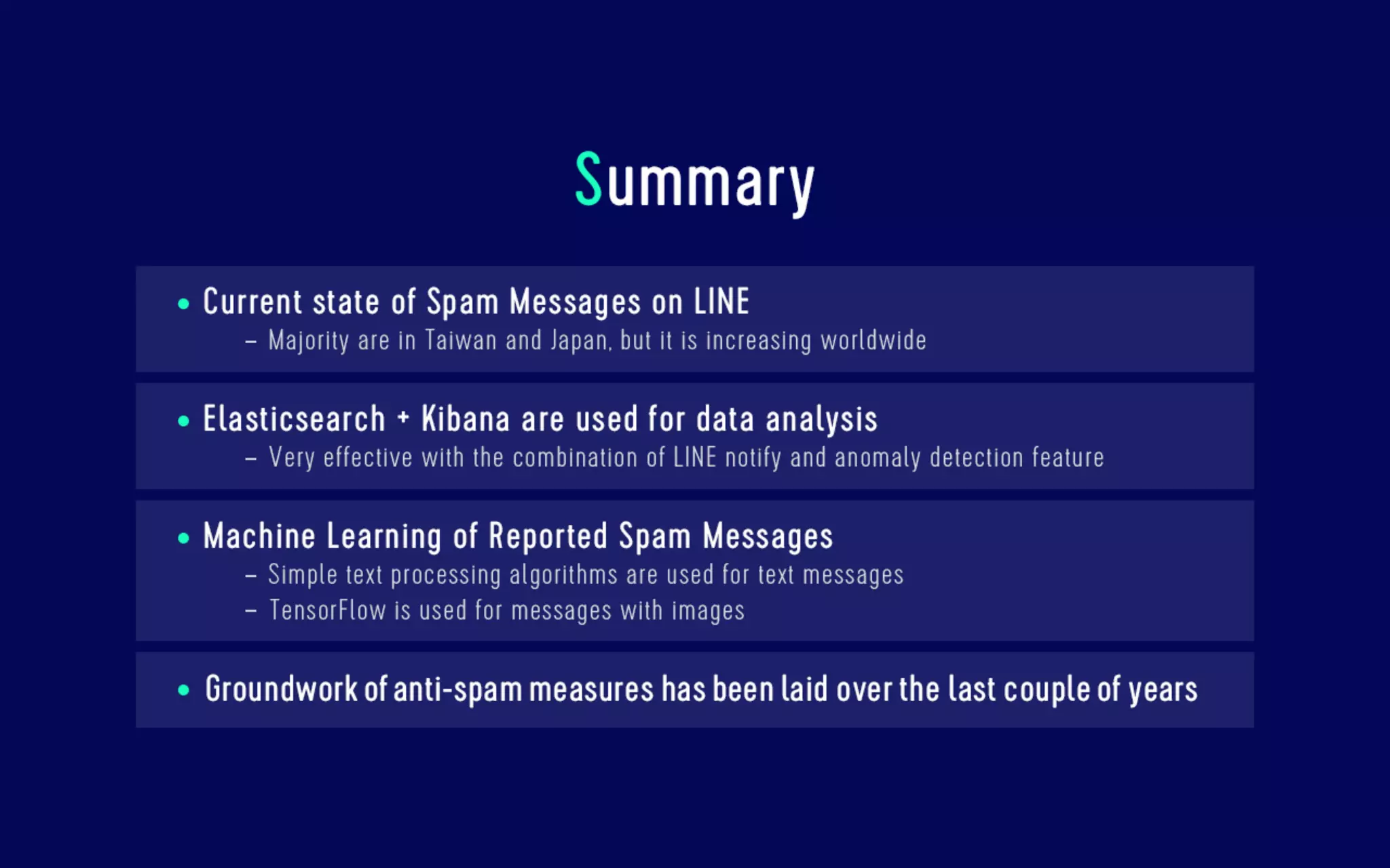 Data analysis for security The log analysis platform Monolith and spam countermeasures on LINE