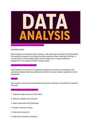 Comprehensive Guide to Data Analysis in Nursing Research for Improved ...