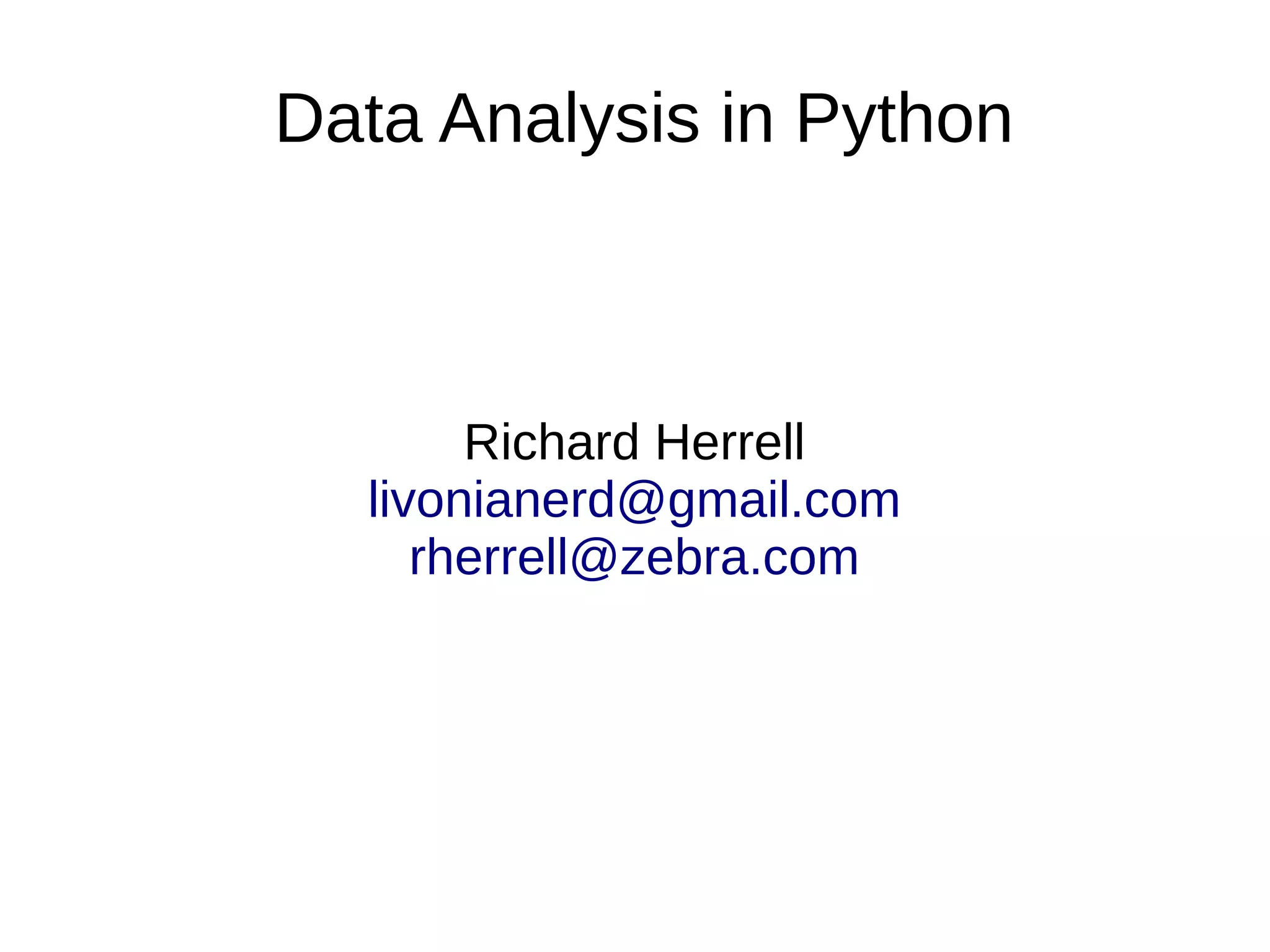 Data Analysis in Python | PPT