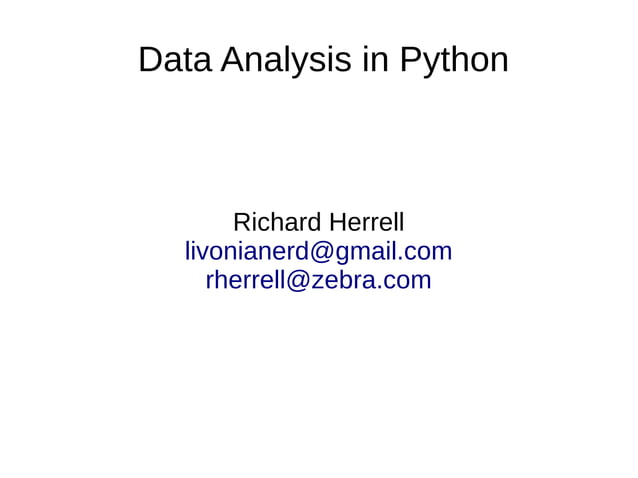 Data Analysis in Python | ODP
