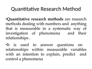 Data Analysis in Quantitative Research ppt | PPTX