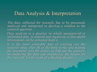 Data analysis & interpretation | PPT