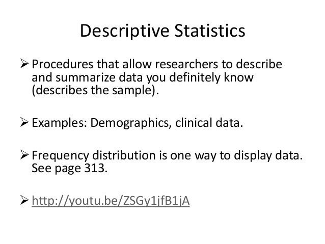 Descriptive statistics research paper