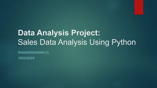 Comprehensive Sales Data Analysis Using Python for Business Insights | PPTX
