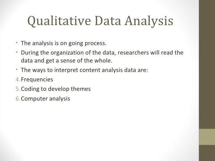 Data analysis – qualitative data presentation 2