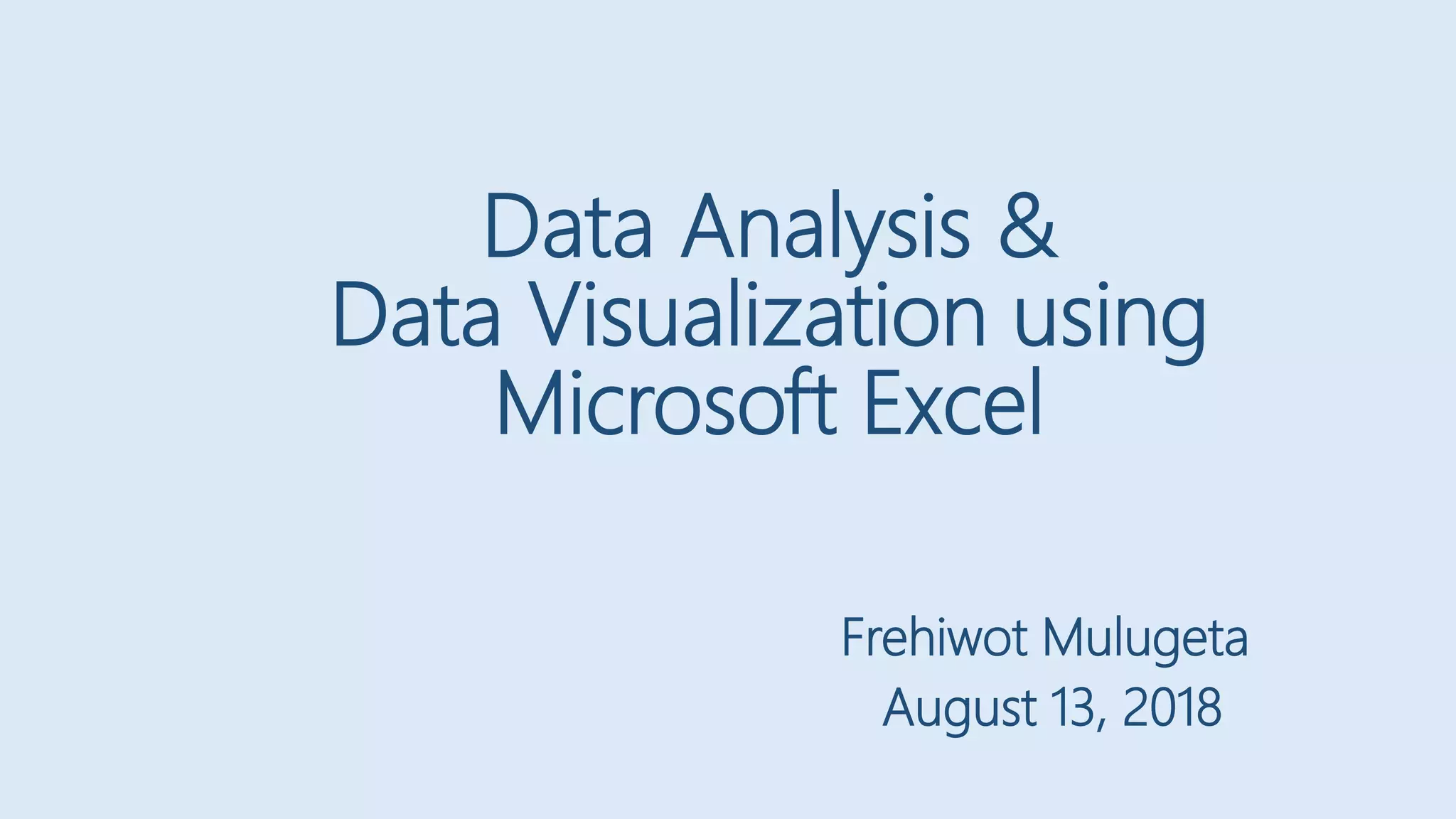 Data analysis and Data Visualization using Microsoft Excel | PPTX ... image.
